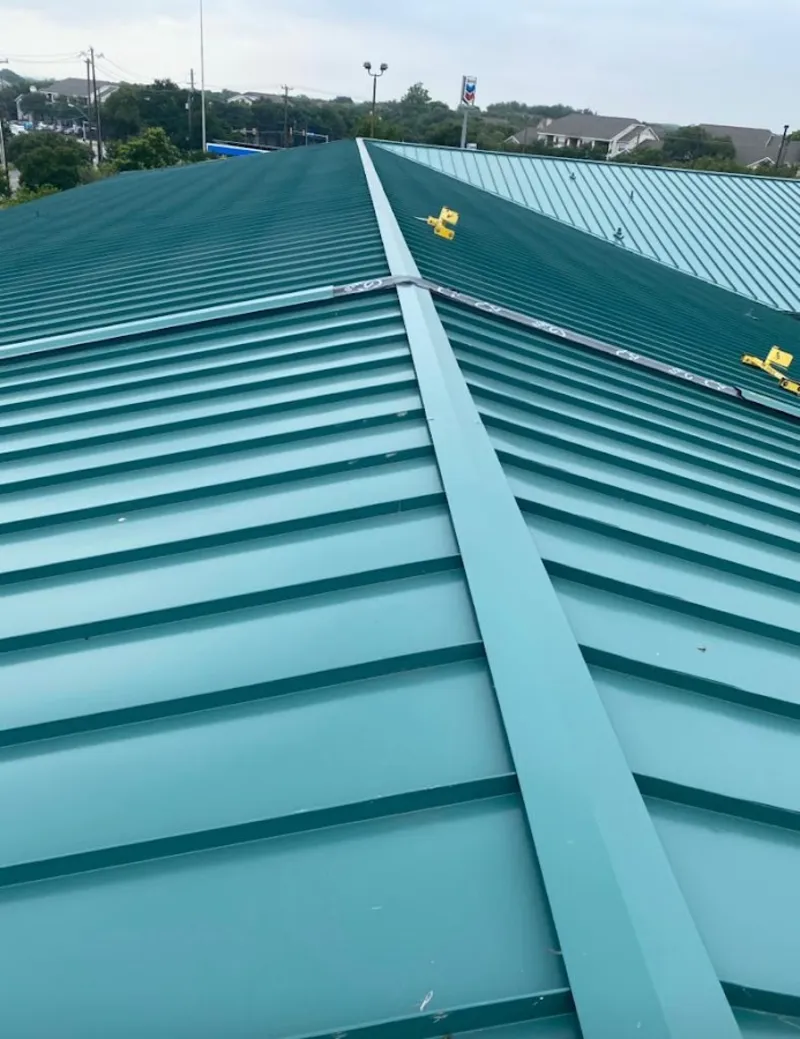 Green commercial metal roof ridge and valley for Metal Roof Repair in Muhlenberg
